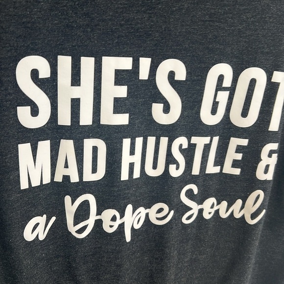 Bella Canvas Womens Cotton Blend Graphic T-Shirt Medium Soft Tee Hustle Soul‎ - Picture 14 of 16